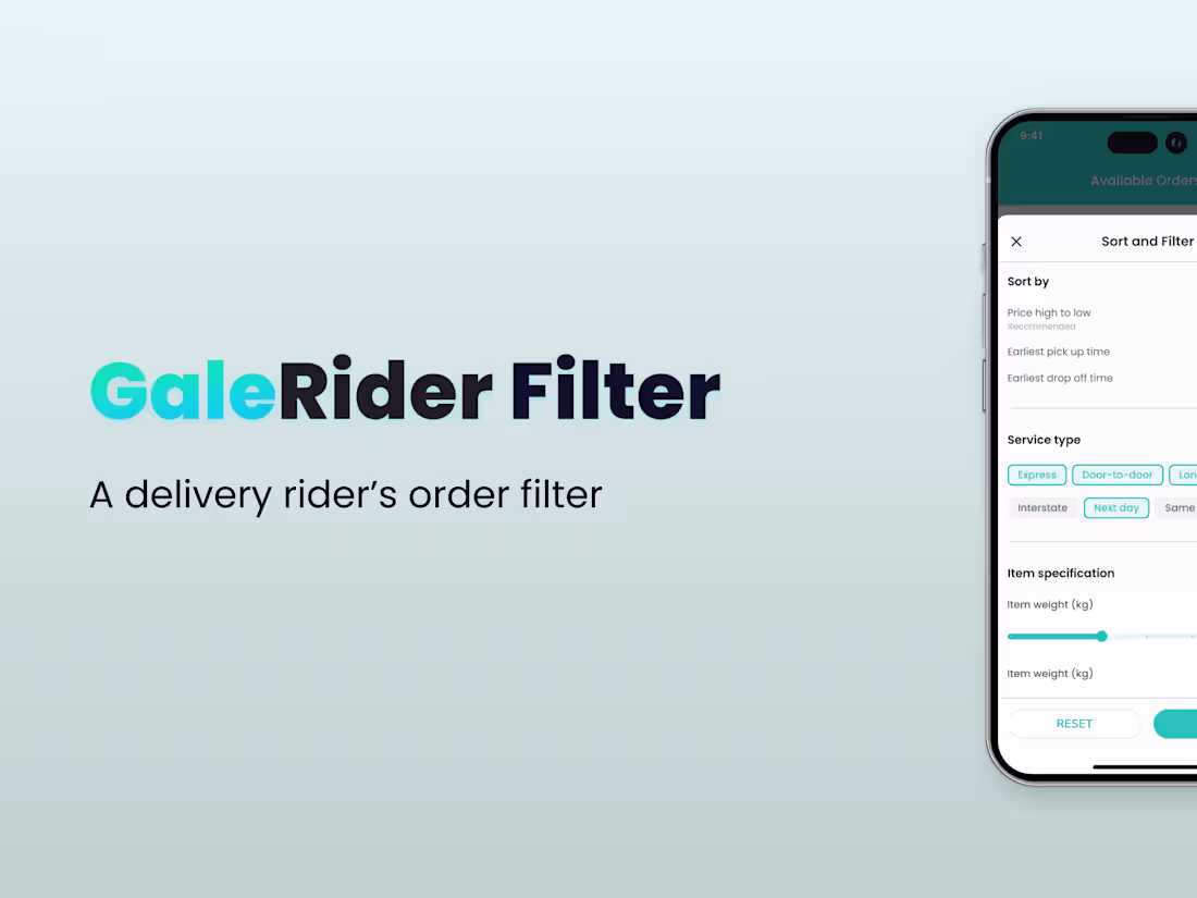 Cover image for Delivery Rider Filter