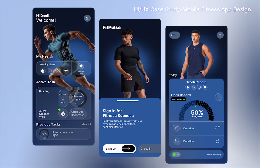 Cover image for Title: FitPulse—Fitness Tracking App UI/UX