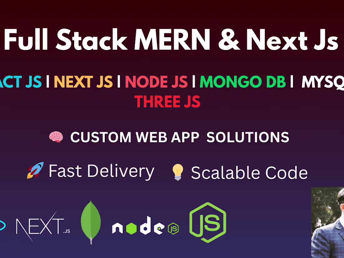 Cover image for MERN & Next.js Expert – Build Modern Web Apps Fast