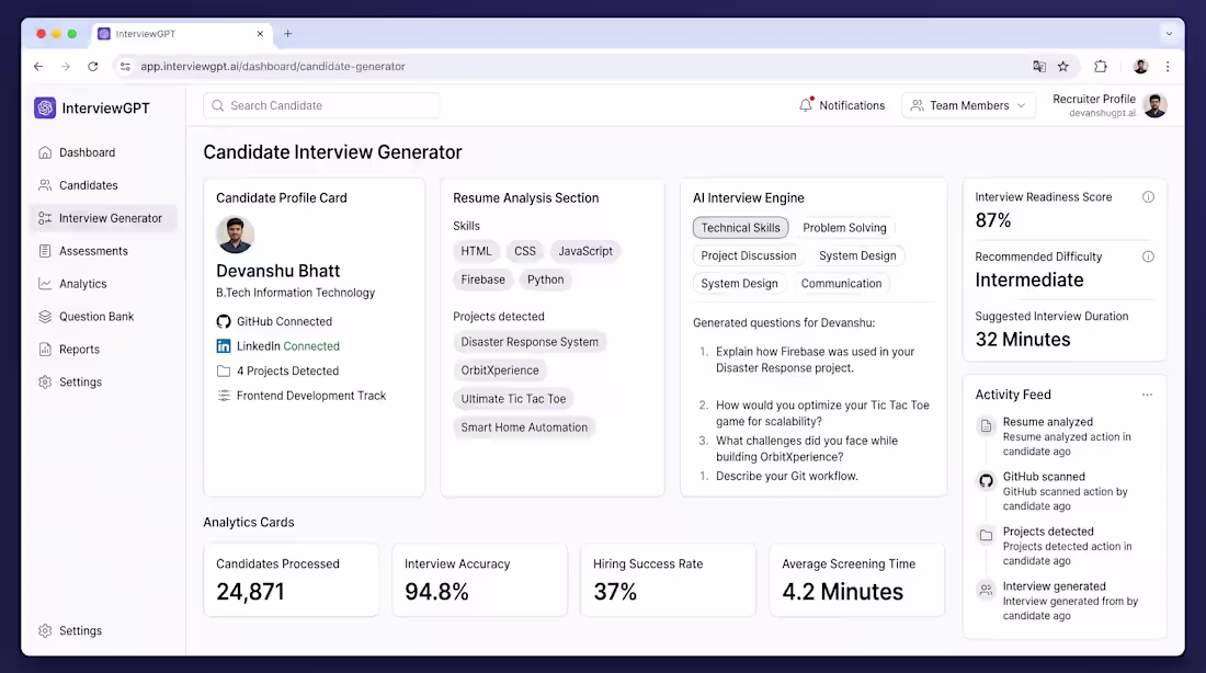 Cover image for InterviewGPT is an AI-powered recruitment
