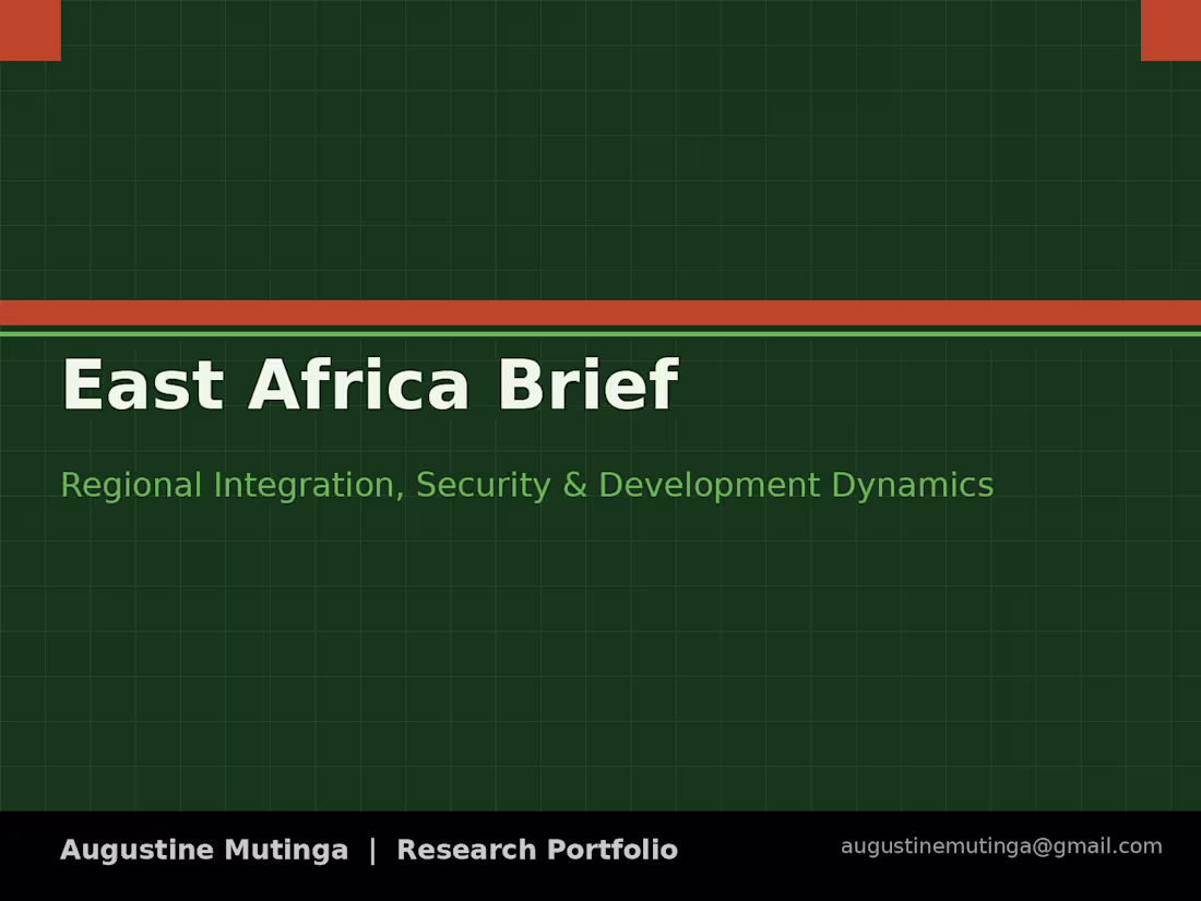 Cover image for East Africa brief