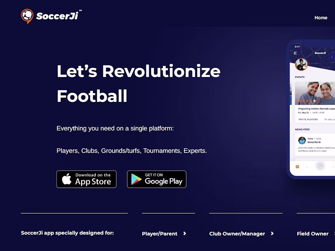 Cover image for Soccerji - Fastest growing football community mobile app