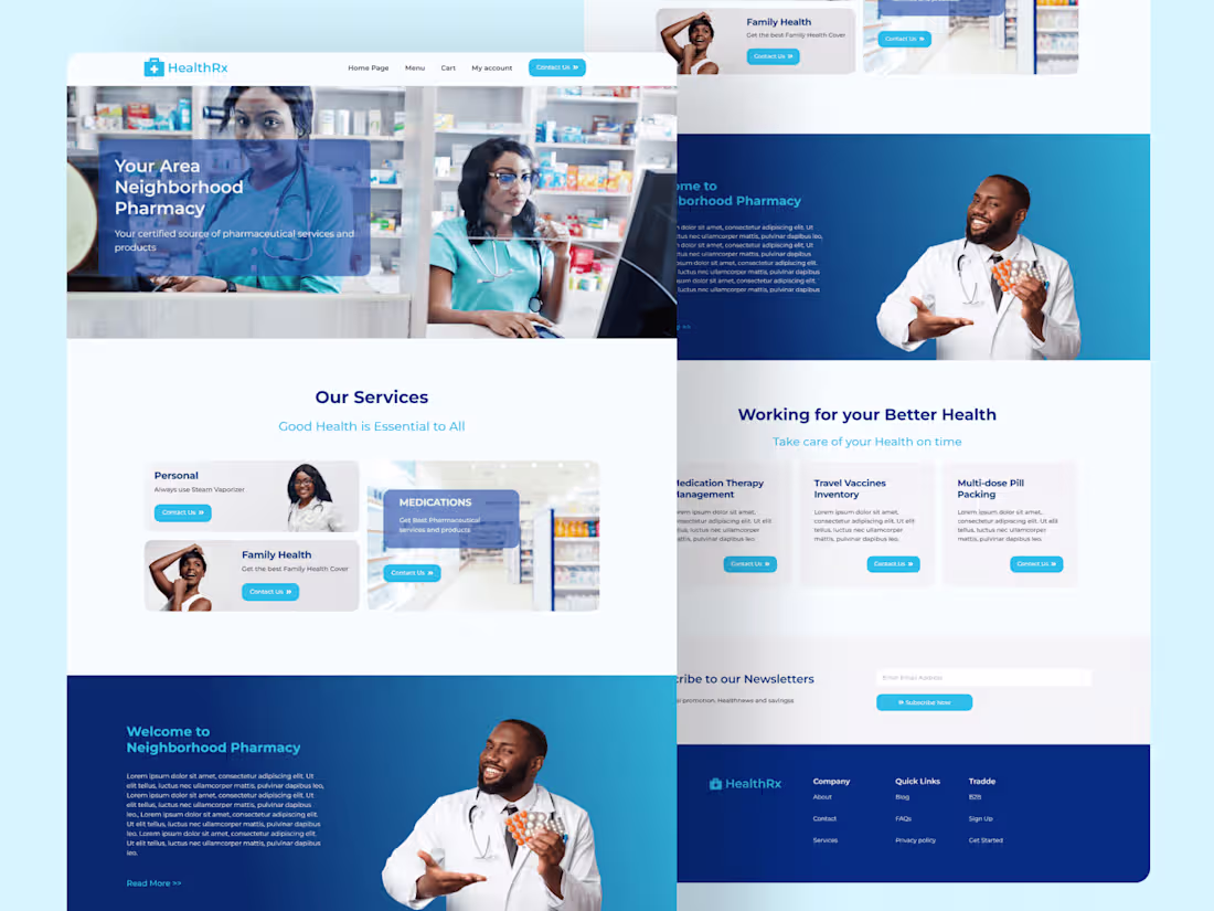 Cover image for HealthRx - Pharmacy Landing Page Web Design