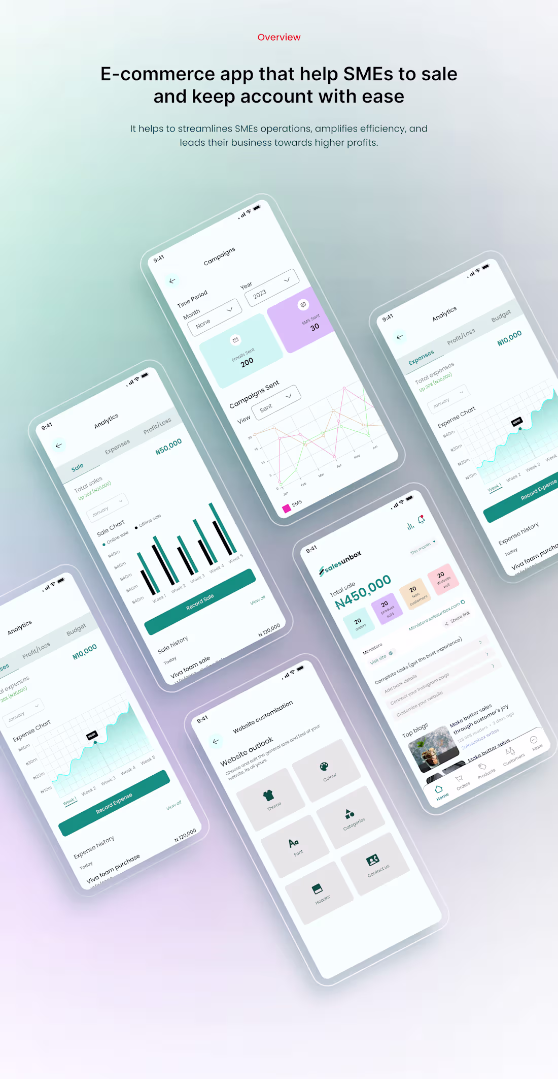 Cover image for SMEs E-commerce and sales management app - salesunbox :: Behance
