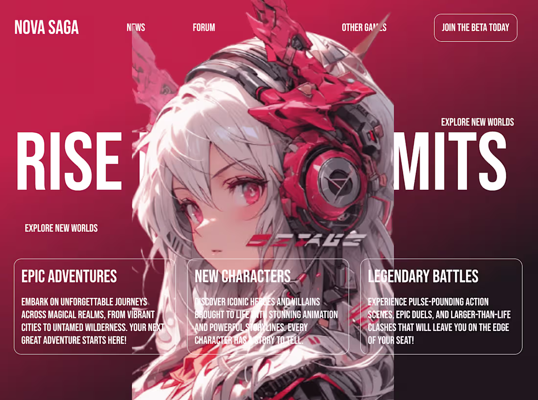 Cover image for Nova Saga Landing Page Design