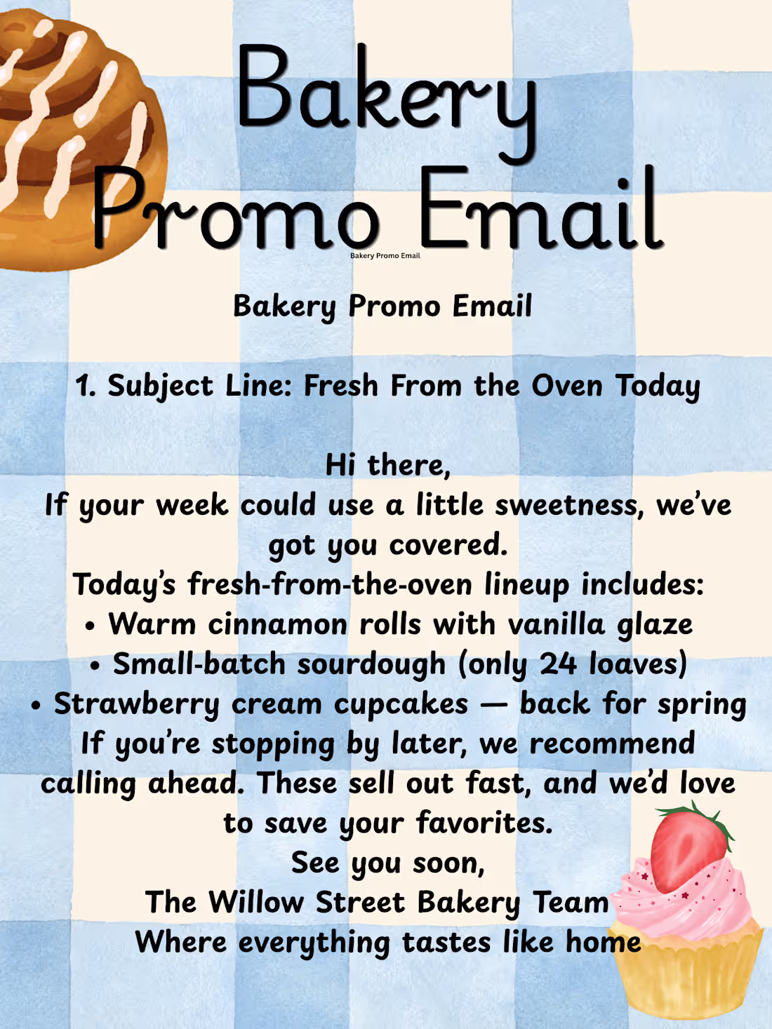 Cover image for Bakery Promo Email Sample