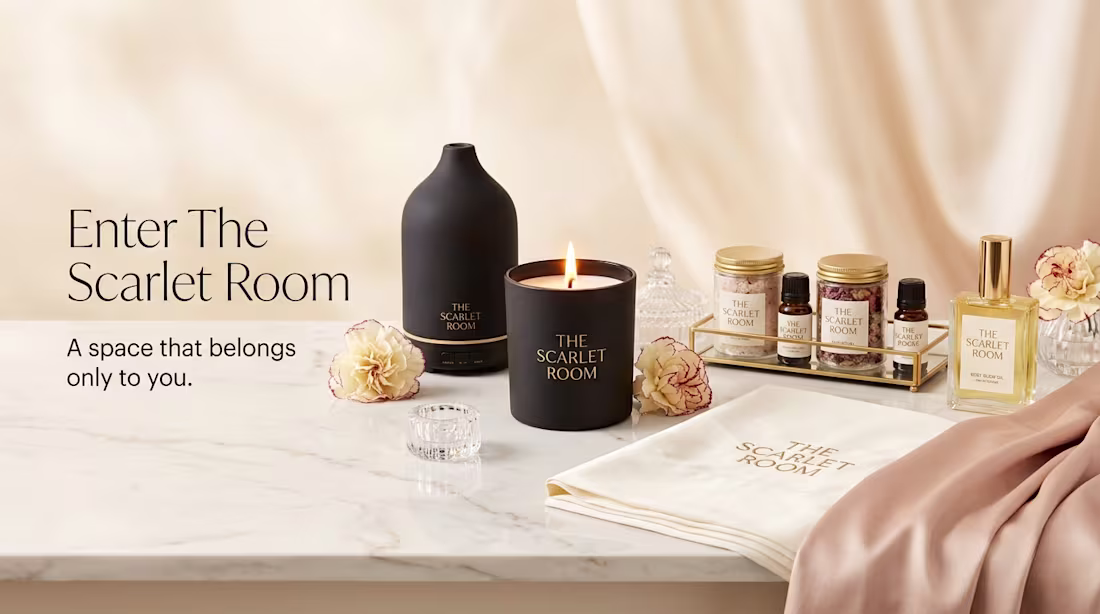 Cover image for Elegant Banner Design for Luxury Beauty Brand's 'The Scarlet...