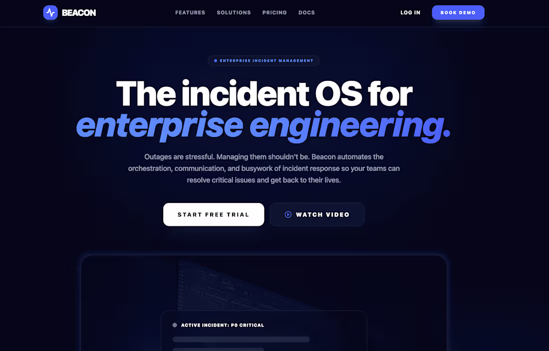 Cover image for Beacon: Enterprise incident management platform for IT operatio…