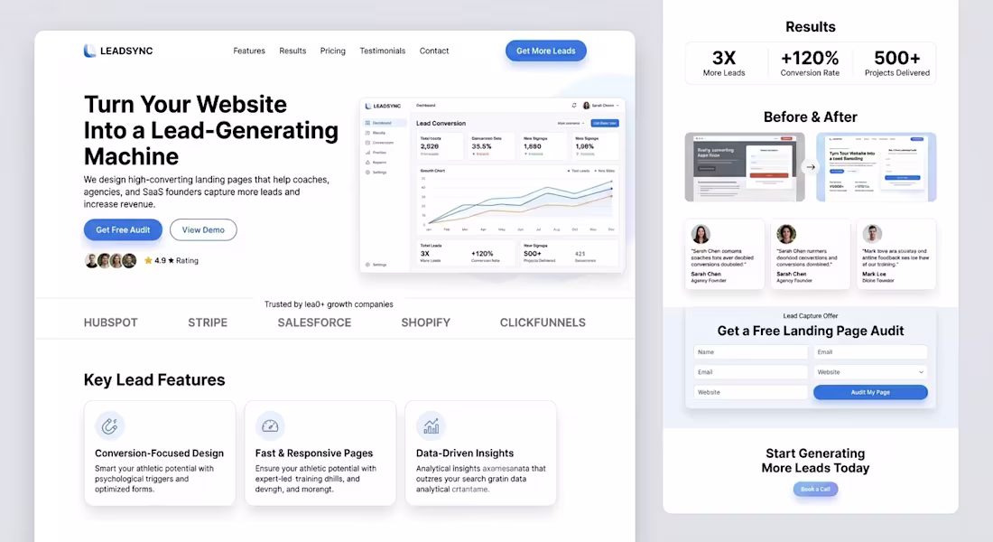 Cover image for Landing Page Design & Development for Lead Generation