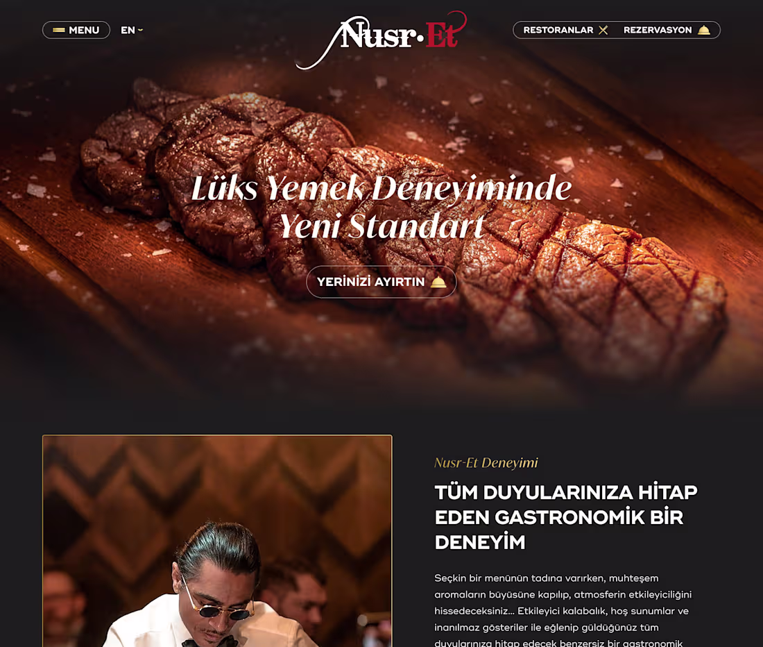 Cover image for Nusr-Et Steakhouse Website Redesign