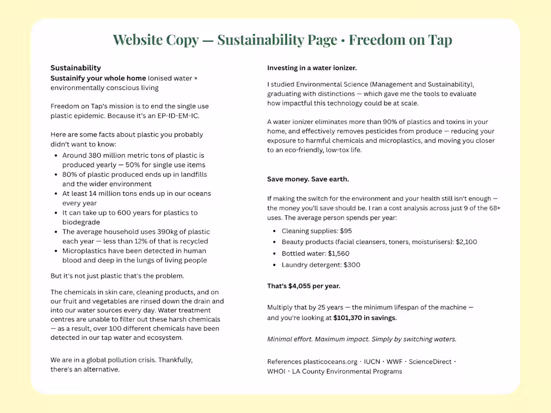 Cover image for Sustainability Page Copywriting