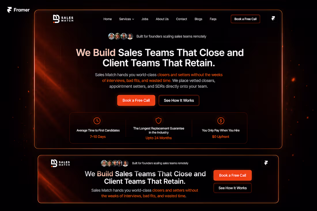 Cover image for SalesMatch.co — Framer Website Development