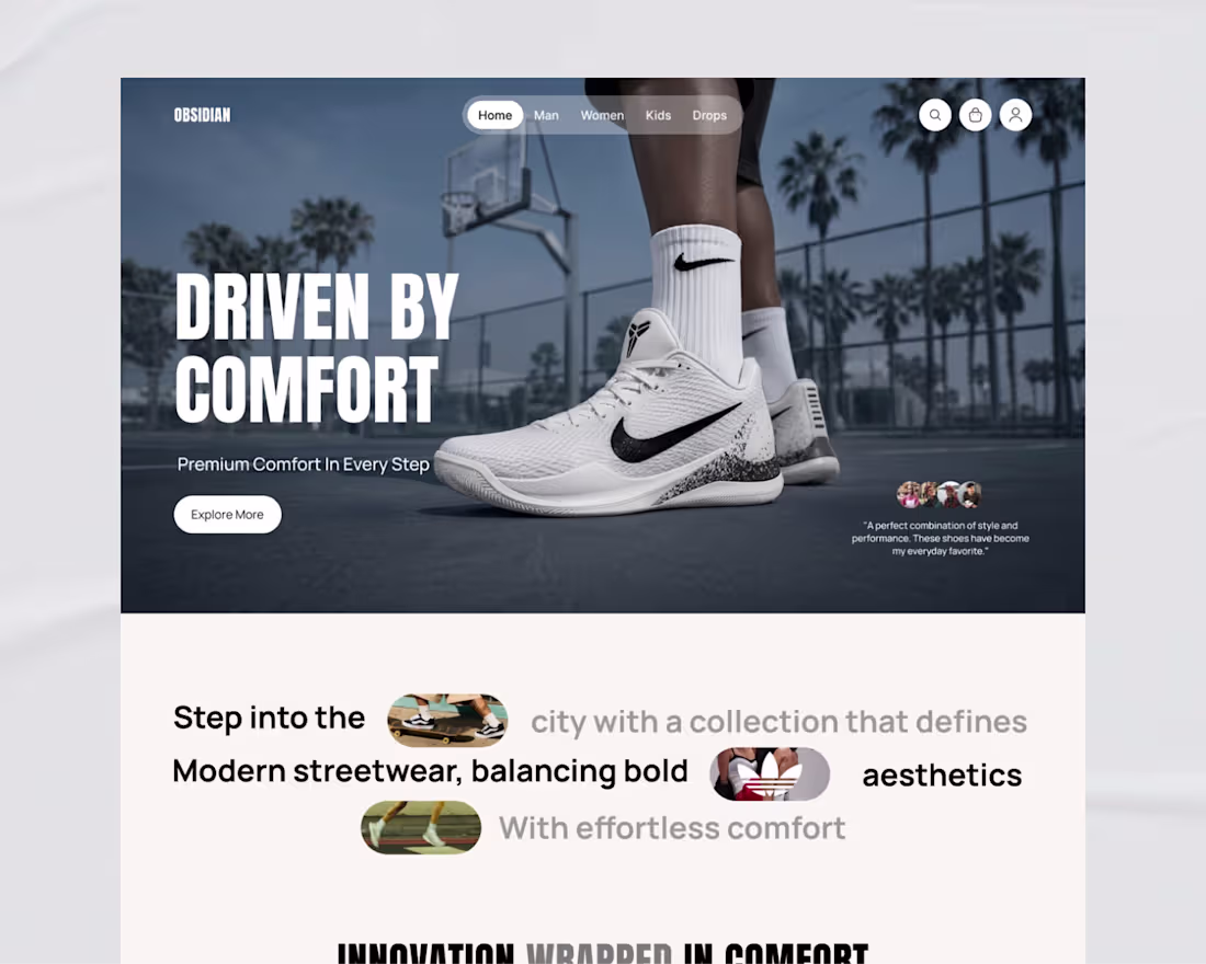 Cover image for Framer Built Streetwear E-commerce &