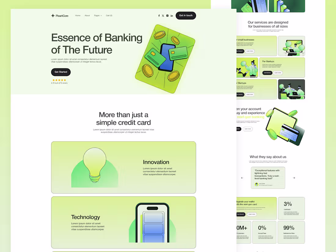 Cover image for Next-Gen Banking Landing Page — Clean, Futuristic & Conversion