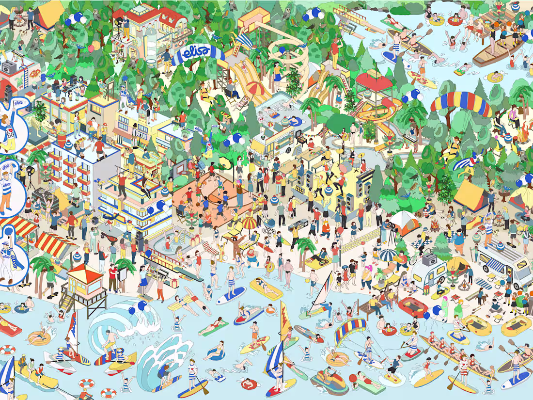 Cover image for 
Illustration (Where's Waldo Style) for Elisa - Summer Loyalty 