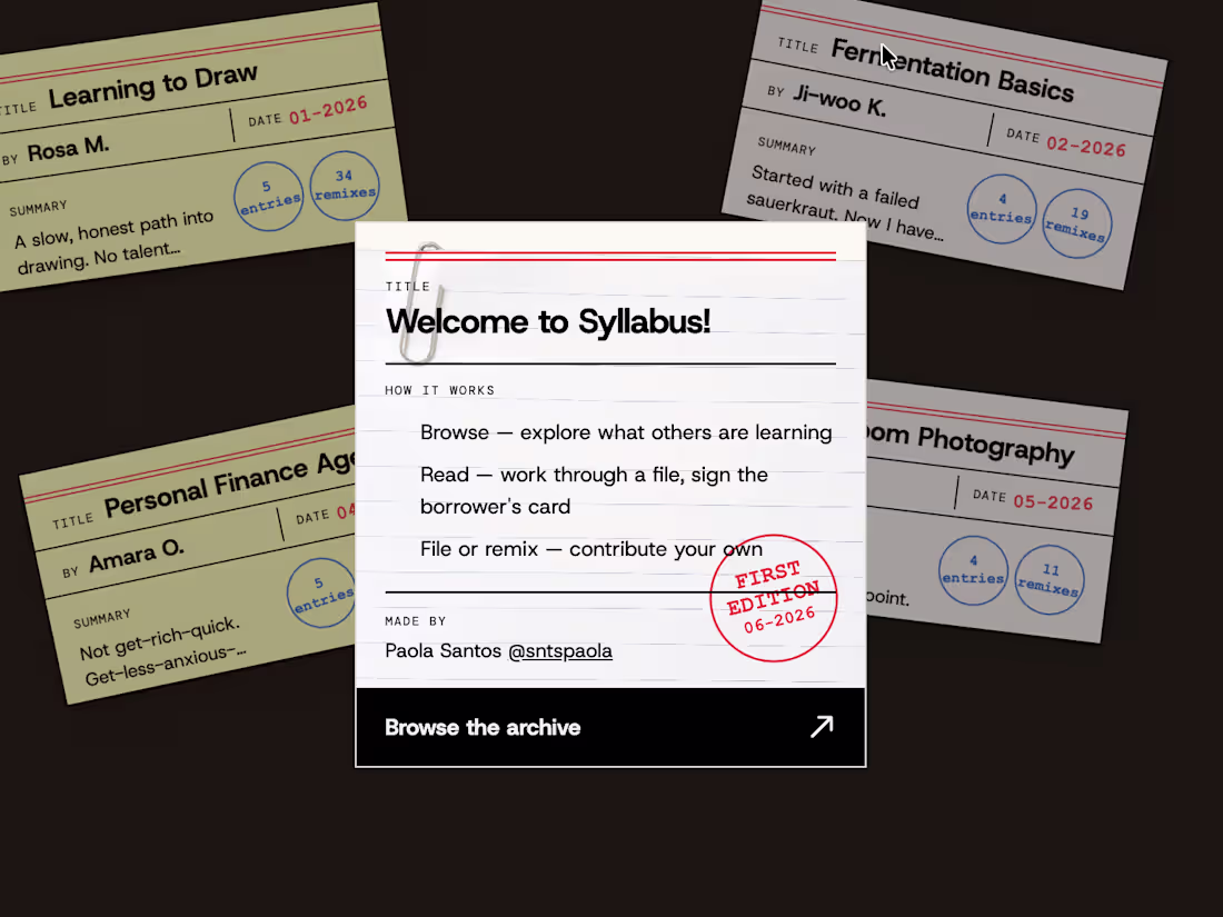Cover image for Syllabus ~ a home for