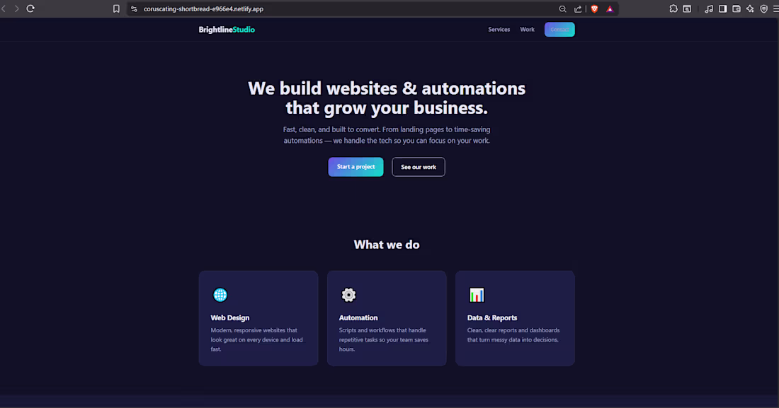 Cover image for Title: Modern One-Page Business Website
Link: