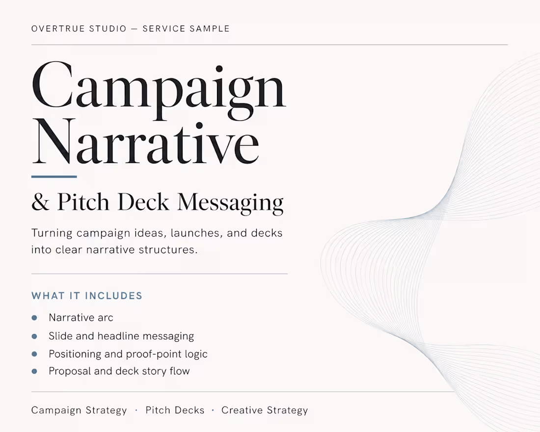 Cover image for Campaign Narrative & Pitch Deck Messaging