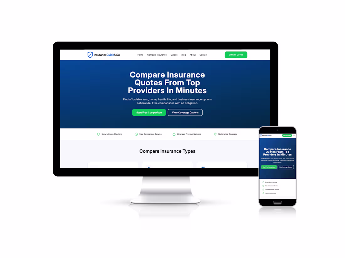 Cover image for Insurance Website Built for SEO & Leads