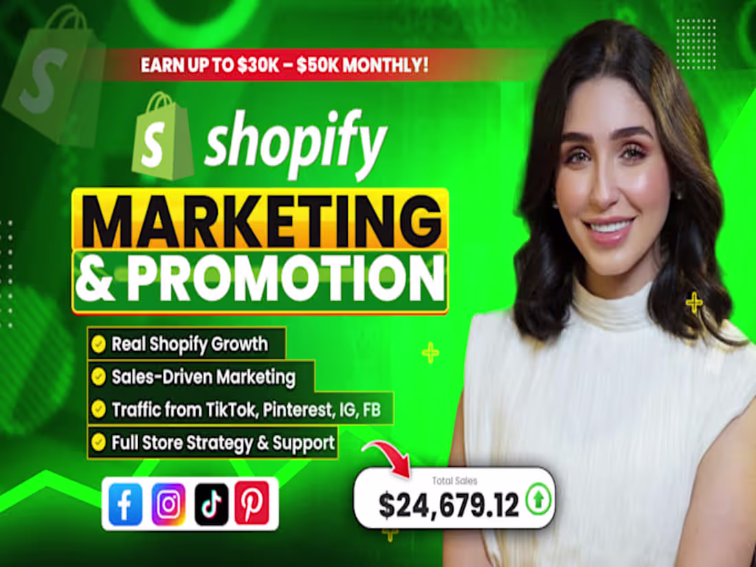 Cover image for  I Will Be Your Shopify Marketing & Promotion Expert