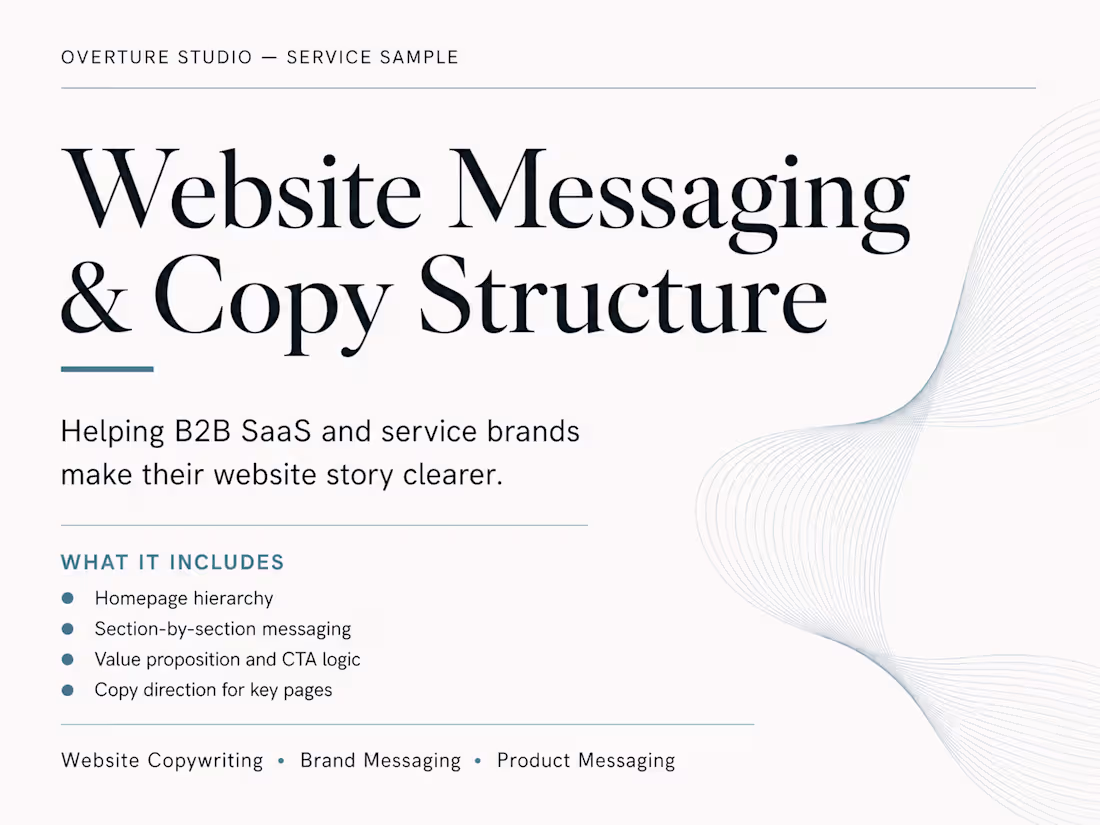Cover image for Website Messaging & Copy Structure