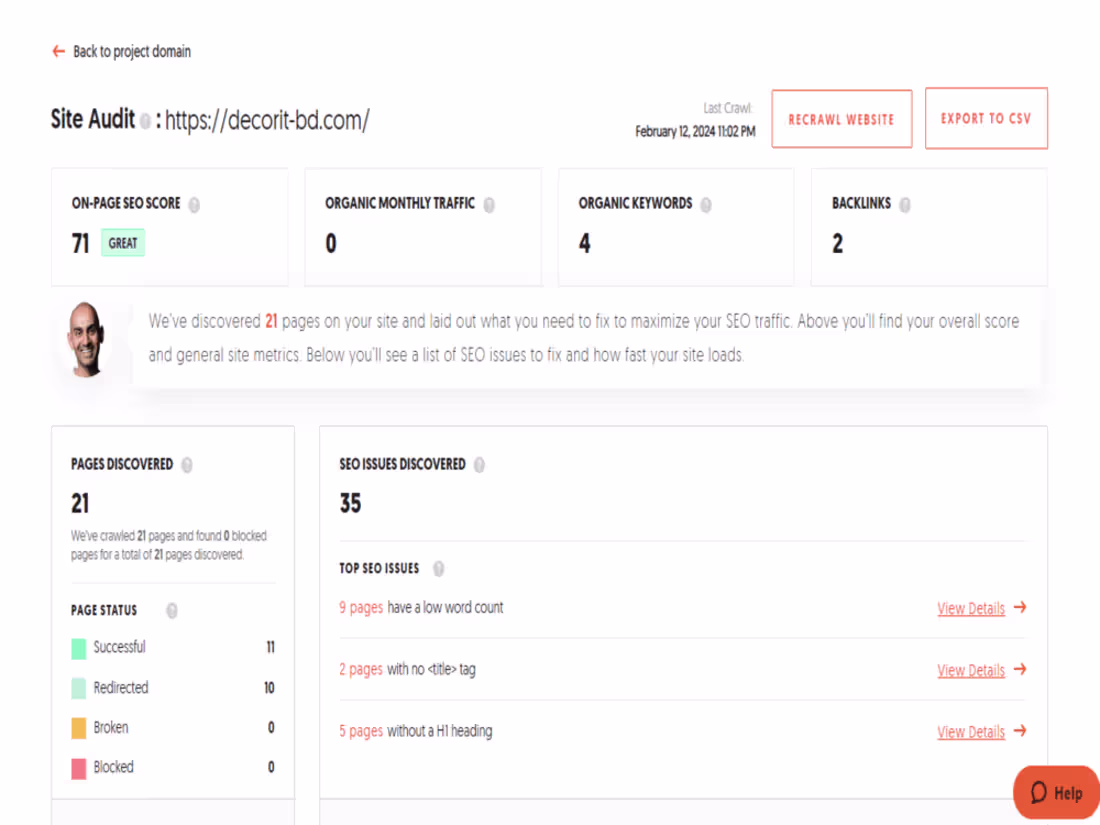 Cover image for Website audit