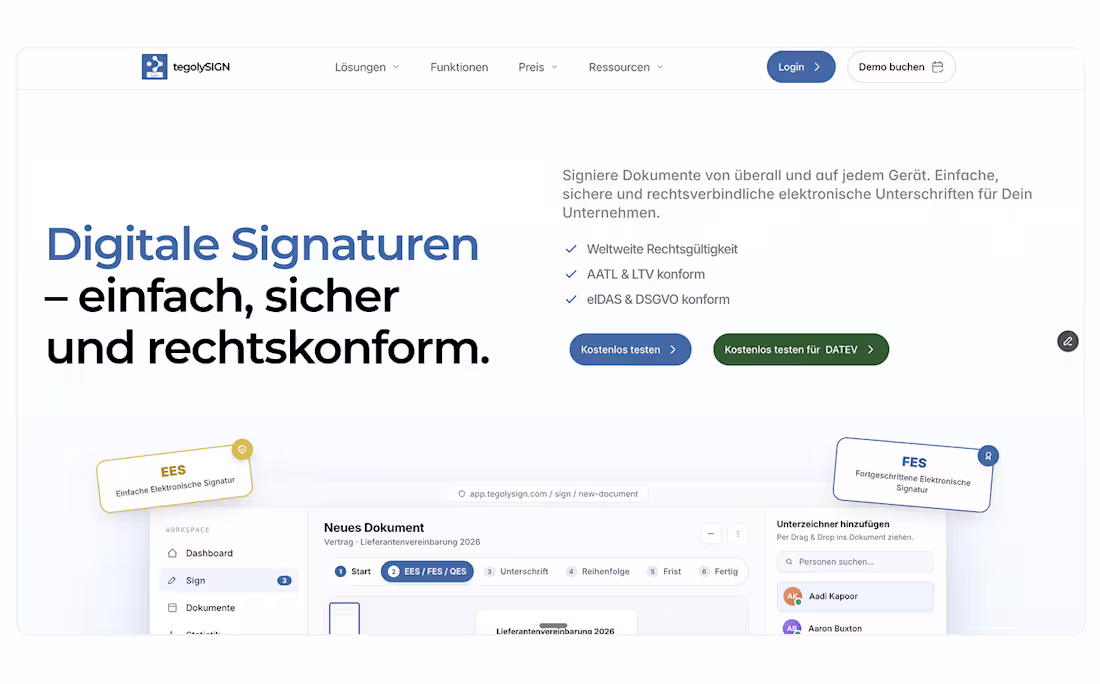 Cover image for tegolySign - Digital Signature Solution Website Development