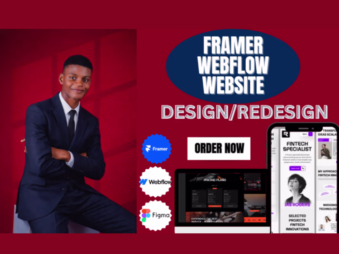 Cover image for Modern Framer website design, figma to framer, webflow website 