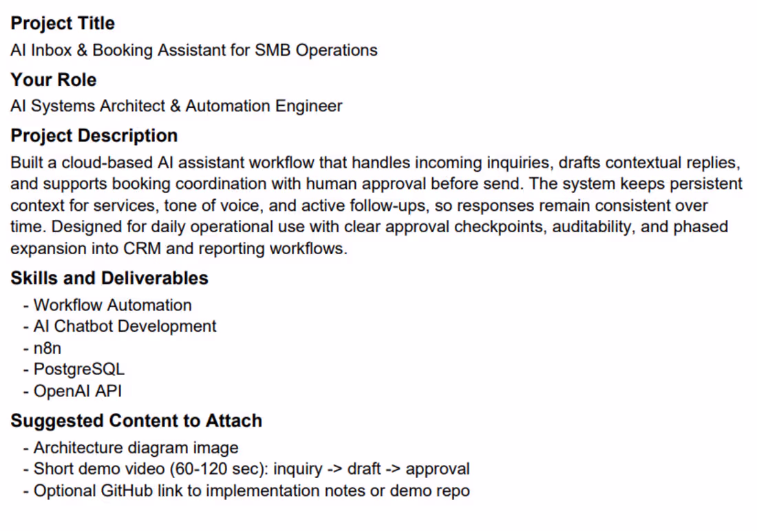 Cover image for AI Inbox & Booking Assistant