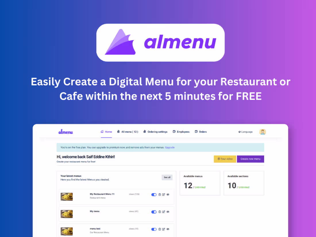 Cover image for Almenu.io | SaaS Restaurants digital menu builder (Laravel)