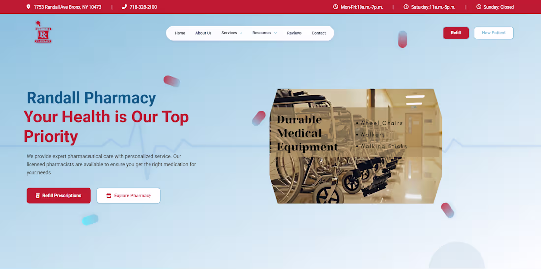 Cover image for Randall Pharmacy provides prescription refills,