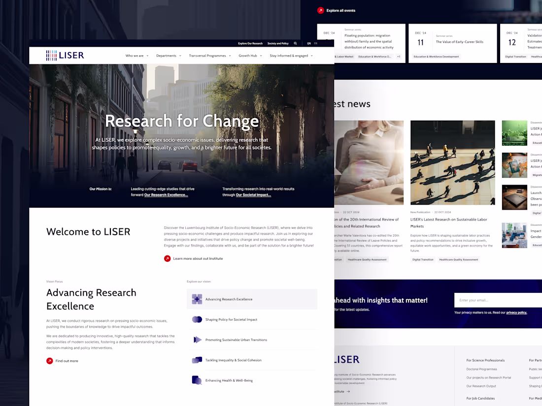 Cover image for Redesigning the digital home for LISER – Luxembourg's leadin...