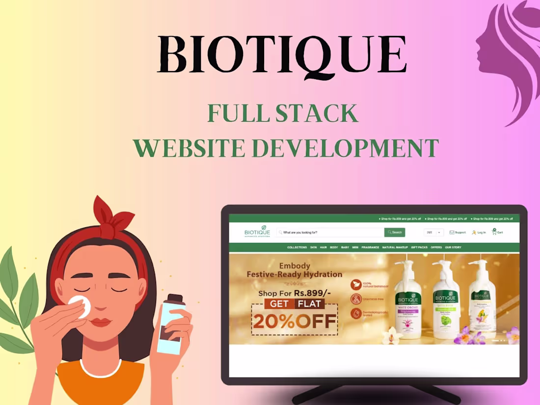 Cover image for Biotique | Full Stack Website Development 
