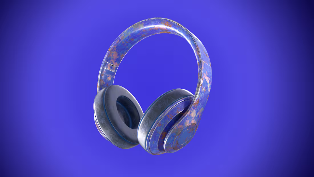 Cover image for Just a pair of very worn out headphones I textured and model...