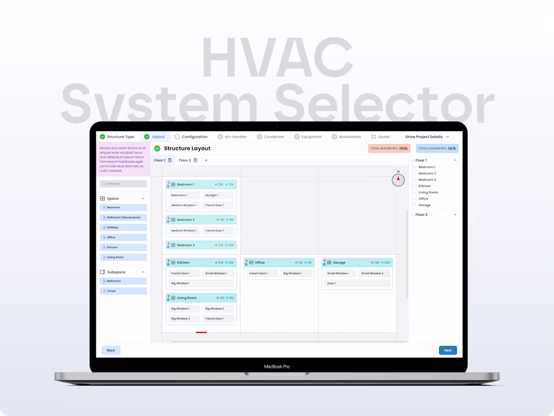 Cover image for HVAC sales tool built around the consultant