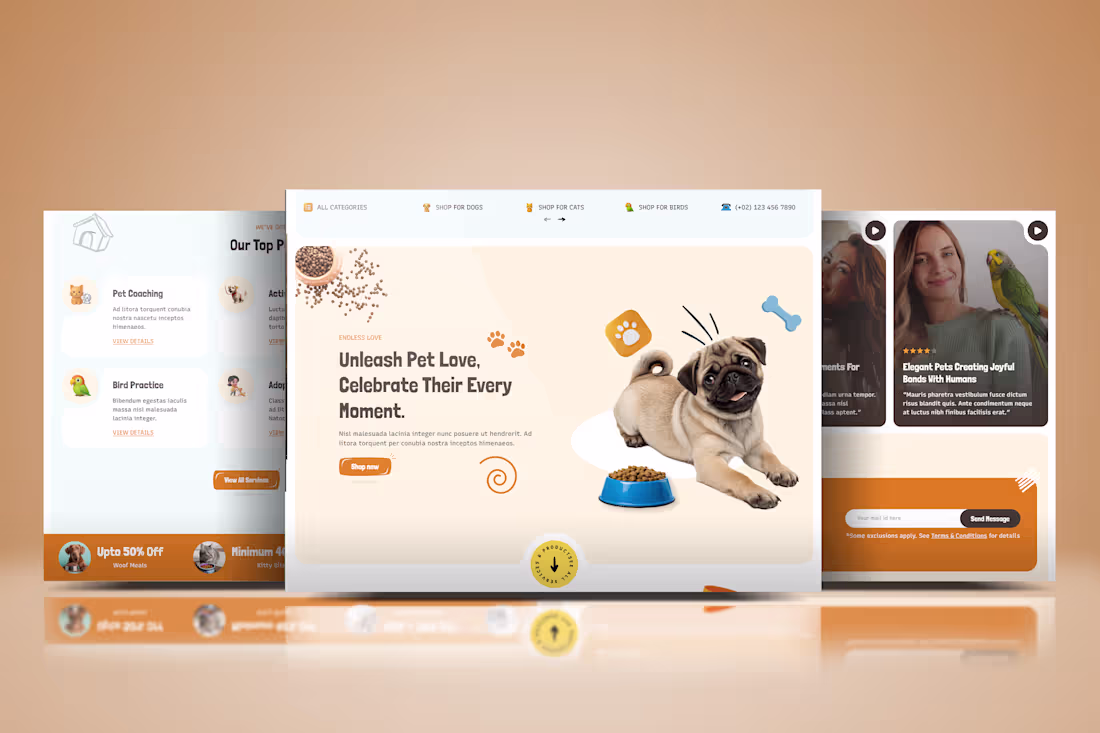 Cover image for Custom Pet Website Design to