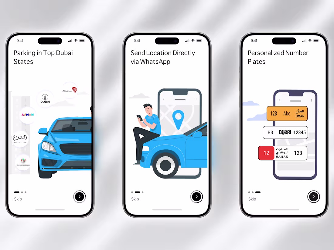 Cover image for Car Parking App – Onboarding UI