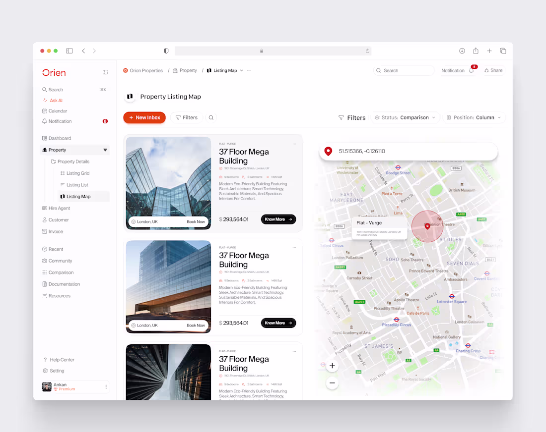 Cover image for Clean & Minimal Dashboard for Property View, Comparison, and...