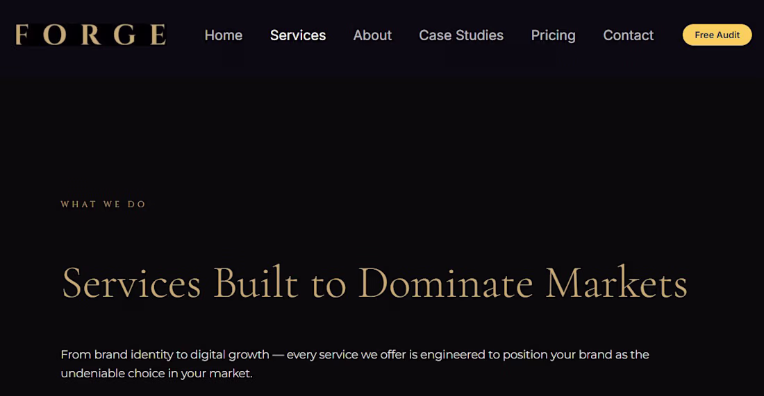 Cover image for Forge Agency — Dark Luxury Branding