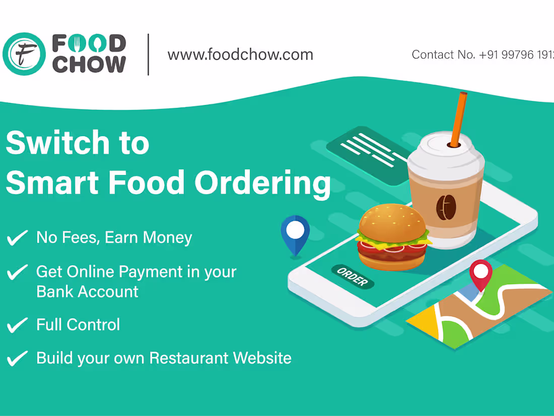 Cover image for Foodchow: Online Restaurant Food Ordering System & Mobile App