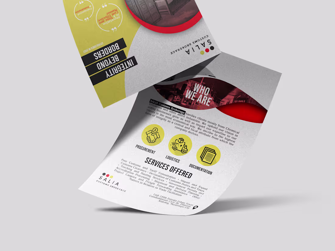 Cover image for Flyer Deliverable for Salia Freight