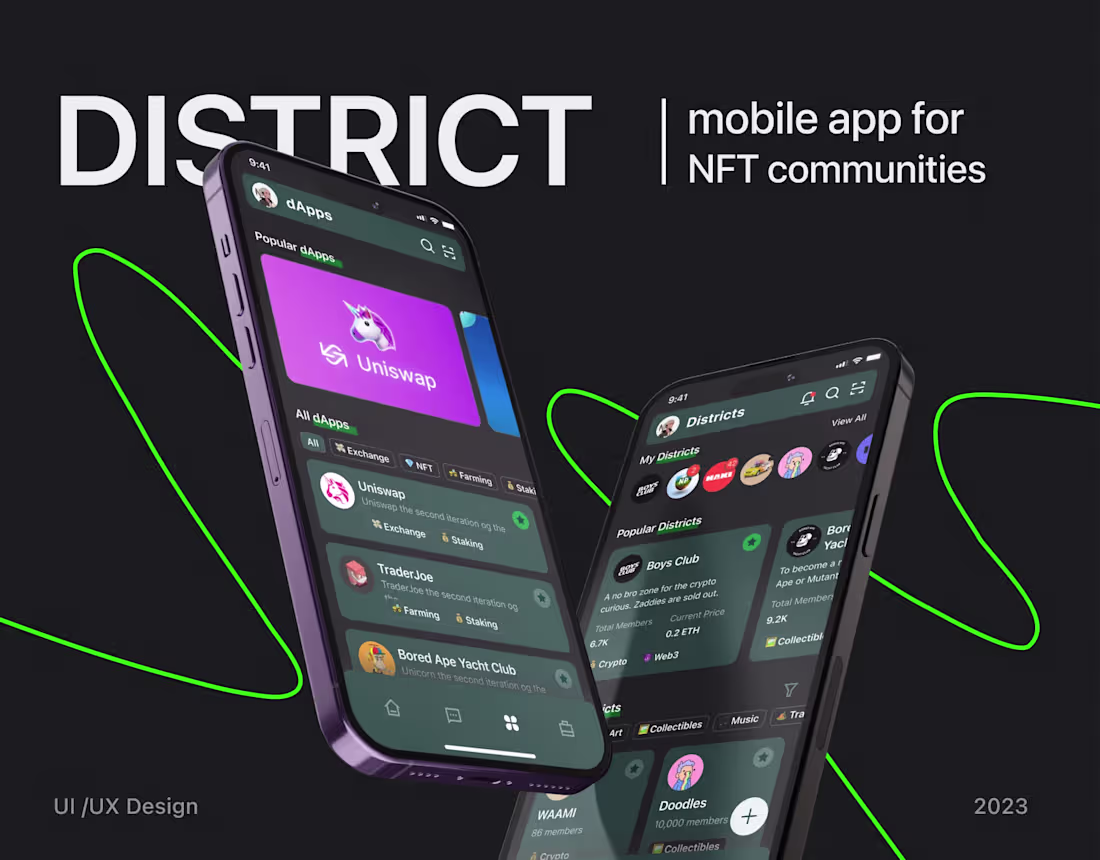 Cover image for ↗️DISTRICT - MOBILE APP DESIGN FOR CRYPTO & NFT