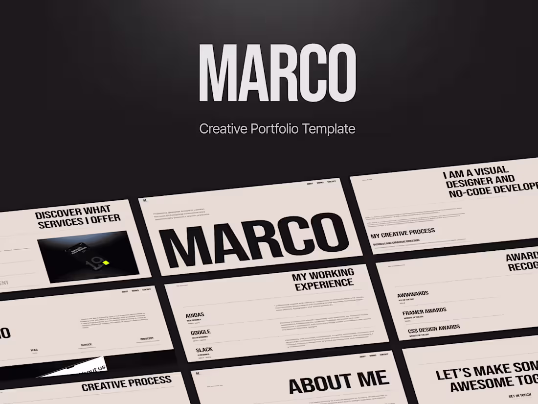 Cover image for Marco - Portfolio Framer Website Template