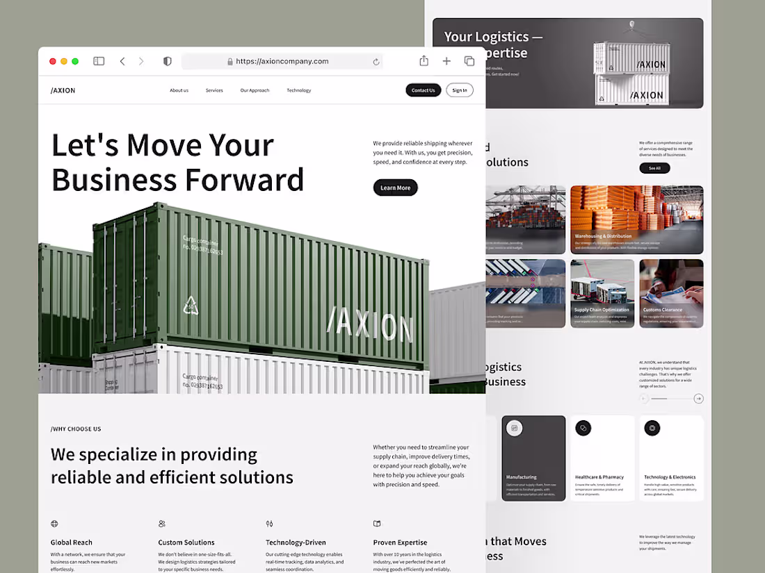 Cover image for Logistics Company Web Design Landing
