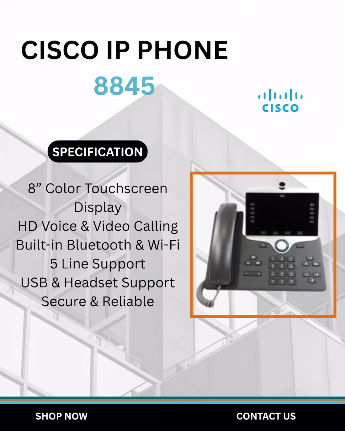 Cover image for Product Flyer Design for Cisco IP Phone 8845