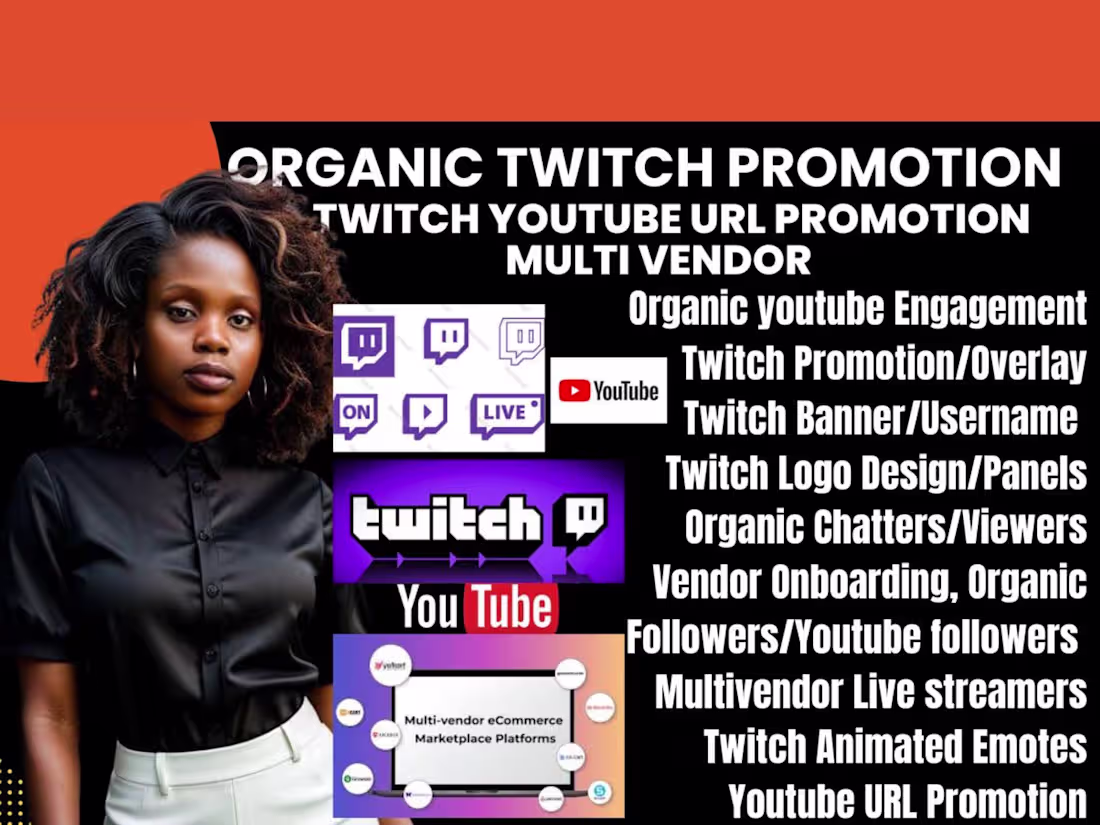 Cover image for I will create twitch username do twitch promotion emotes banner
