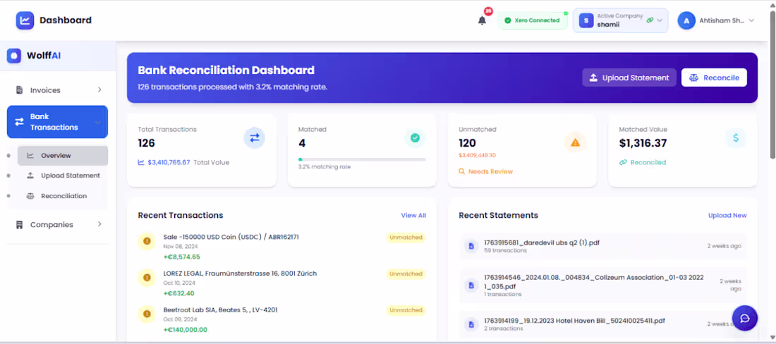 Cover image for Wolff AI – Automated Website with Xero Accounting