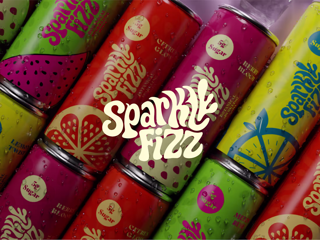 Cover image for SparkleFizz Sparkling Soda-Branding & 3D Visualization
