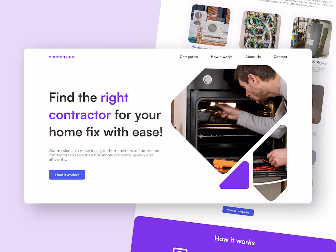 Cover image for NEEDAFIX.CO - Handyman Directory Website Design