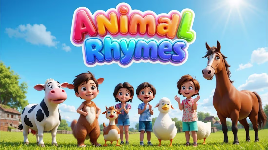 Cover image for Animal Rhymes: A Colorful Farmyard Party for Kids!